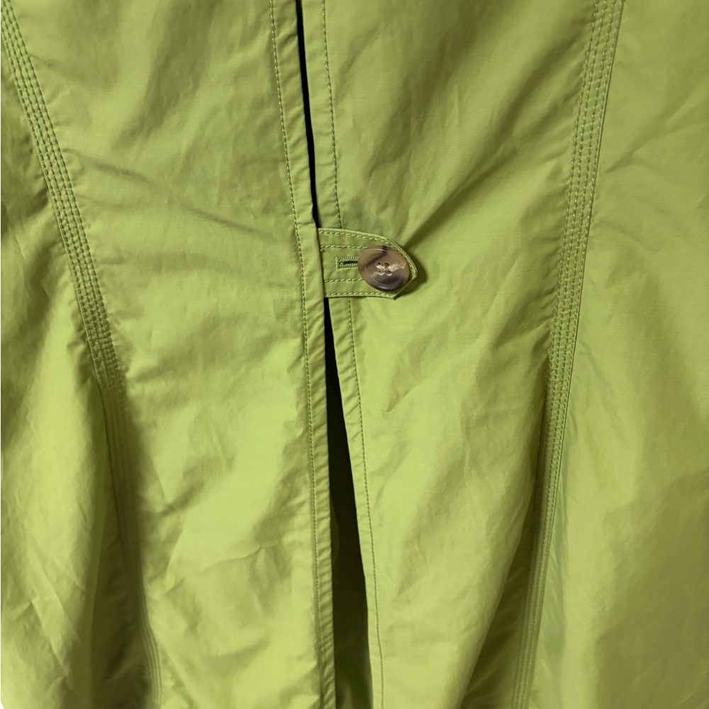 Eddie Bauer Womens Mid Length Rain Trench Coat Green Large - Picture 8 of 13